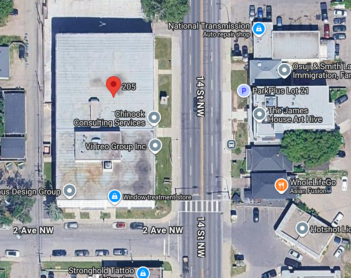 Parking map for Yoga Chai Club